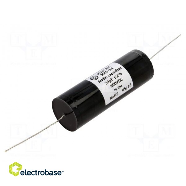 Capacitor: polypropylene | 39uF | 600VDC | ±2% | Ø39.3x112mm | -25÷85°C