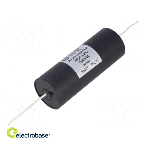 Capacitor: polypropylene | 45uF | 600VDC | ±2% | Ø45x119mm | -25÷85°C