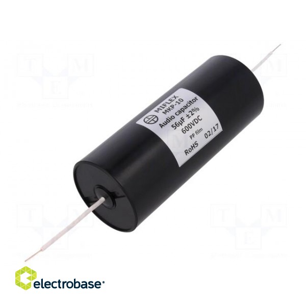 Capacitor: polypropylene | 56uF | 600VDC | ±2% | Ø50x119mm | -25÷85°C