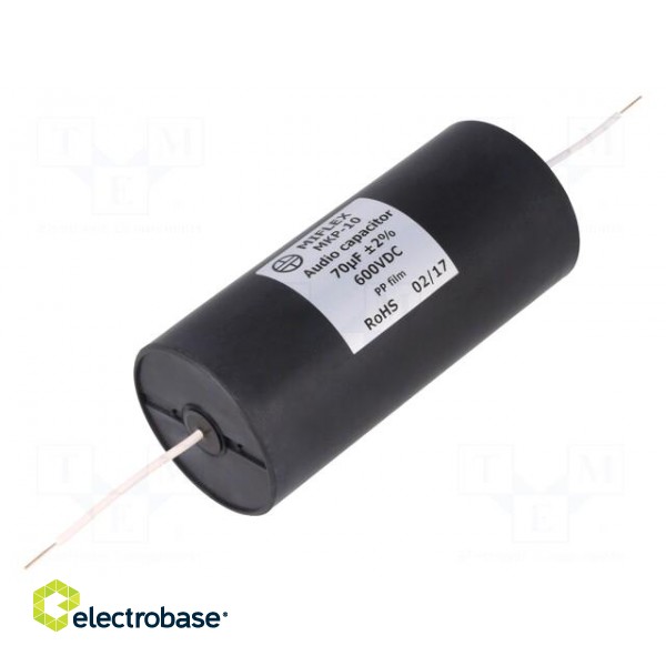 Capacitor: polypropylene | 70uF | 600VDC | ±2% | Ø55x119mm | -25÷85°C