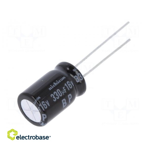 Capacitor: electrolytic | bipolar | THT | 330uF | 16VDC | Ø12.5x25mm