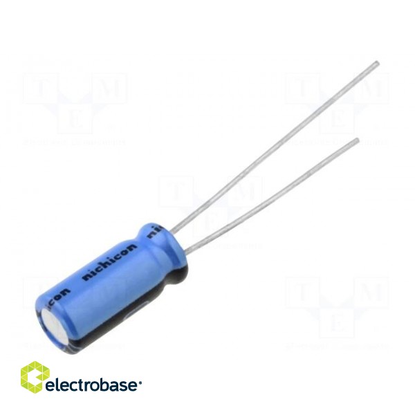 Kondensators: elektrolītiskais | THT | 22uF | 25VDC | Ø5x11mm | Solis: 2mm | ±21