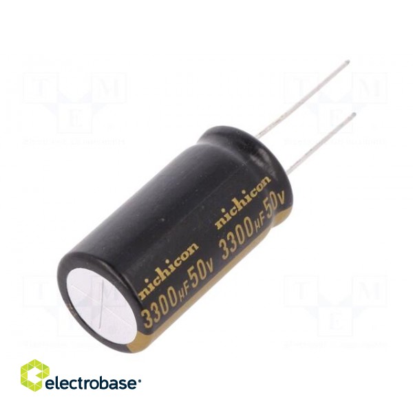 Capacitor: electrolytic | THT | 3300uF | 50VDC | Ø18x35.5mm | ±20%