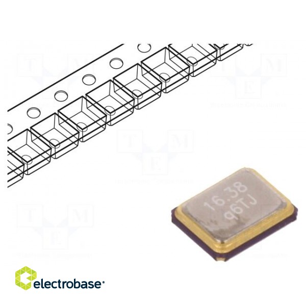 Resonator: quartz | 16.384MHz | ±20ppm | 10pF | SMD | 2.5x2x0.6mm