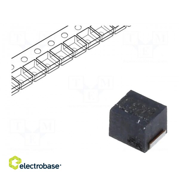 Inductor: ferrite | SMD | 1008 | 6.8uH | 165mA | 2.7Ω | Q: 25 | freson: 39MHz image 1