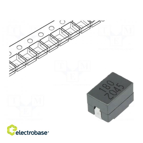 Inductor: wire | 180nH | Ioper: 50A | 0.29mΩ | 100kHz | -40÷125°C | ±10%