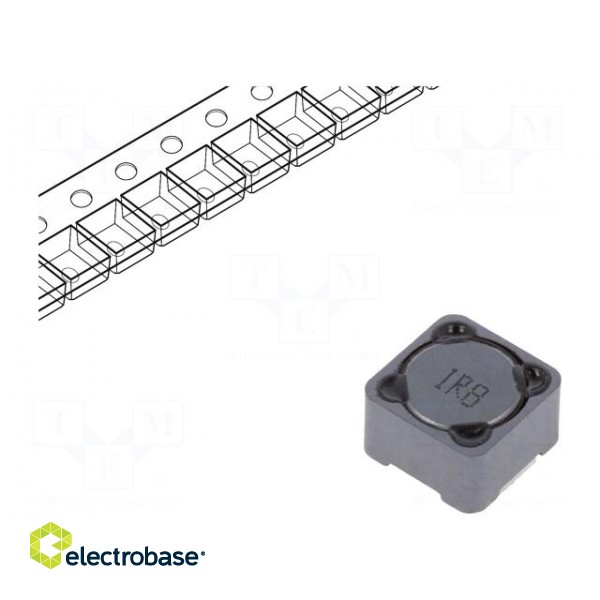 Inductor: wire | SMD | 1.8uH | 8.5A | 11mΩ | 12x12x8mm | ±20% | -40÷125°C