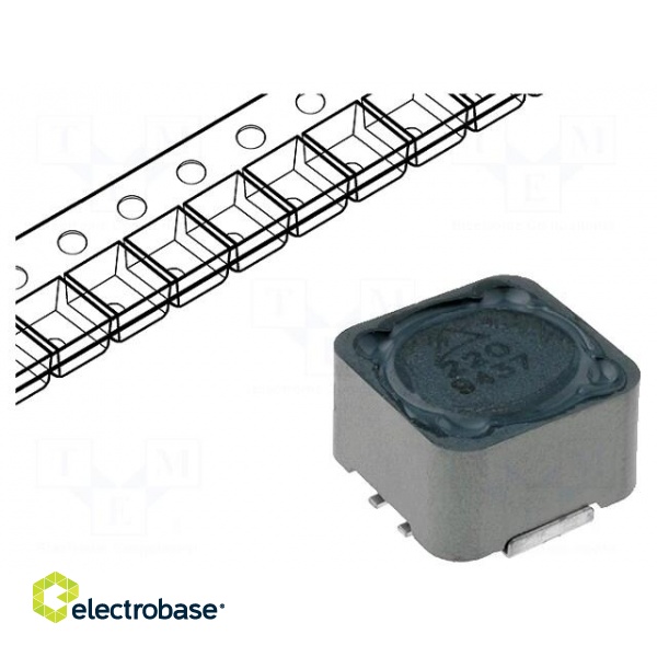 Inductor: wire | SMD | 100uH | 1.7A | 165mΩ | ±20% | 12.8x12.8x8mm