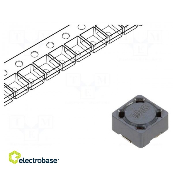 Inductor: wire | SMD | 100uH | 860mA | 0.5Ω | ±20% | 7.3x7.3x4.55mm | 4600