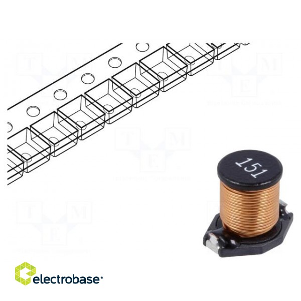 Inductor: wire | SMD | 150uH | 2A | 340mΩ | 9.5x13.5x7.5mm | ±20%