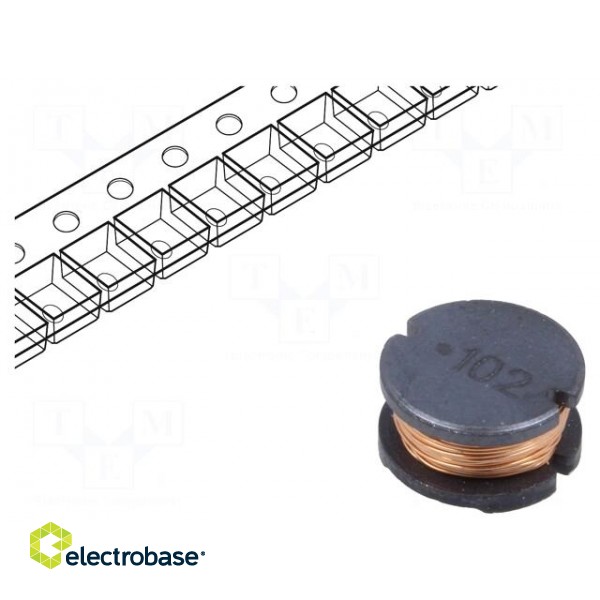 Inductor: wire | SMD | 1mH | 230mA | ±10% | Q: 30 | Ø: 10mm | H: 6mm | 3.1Ω