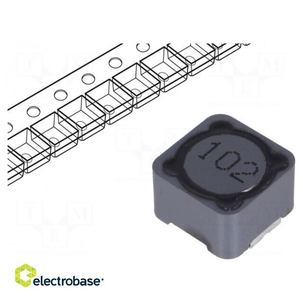 Inductor: wire | SMD | 1mH | 550mA | 1.82Ω | 12x12x8mm | ±20% | -40÷125°C