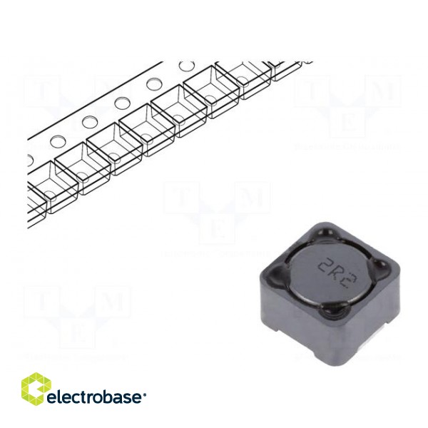 Inductor: wire | SMD | 2.2uH | 8.5A | 10mΩ | 12x12x8mm | ±20% | -40÷125°C
