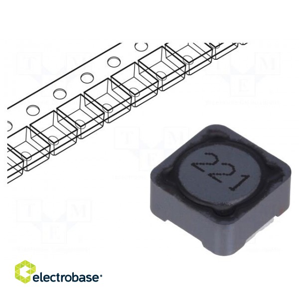 Inductor: wire | SMD | 220uH | 800mA | 400mΩ | 12x12x6mm | ±20% | -40÷125°C