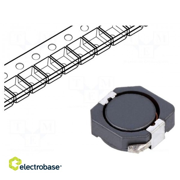Inductor: wire | SMD | 1mH | 320mA | 3.25Ω | 10.3x10.4x4mm | ±20%