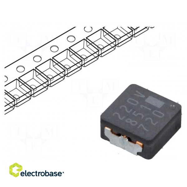 Inductor: wire | SMD | 22uH | 2.2A | 128mΩ | ±20% | 6.4x6x3mm | -40÷150°C