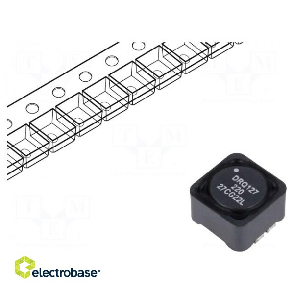 Inductor: wire | SMD | 22uH | Ioper: 4A | 39.1mΩ | ±20% | Isat: 7.57A