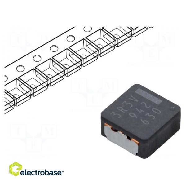Inductor: wire | SMD | 3.3uH | 7.6A | 14.1mΩ | 8.5x8x4mm | ±20% | -55÷155°C