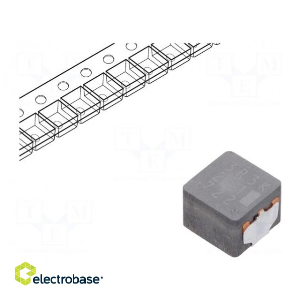 Inductor: wire | SMD | 3.3uH | 9.2A | 14.41mΩ | ±20% | 4.8x6x6.4mm | ETQP4M