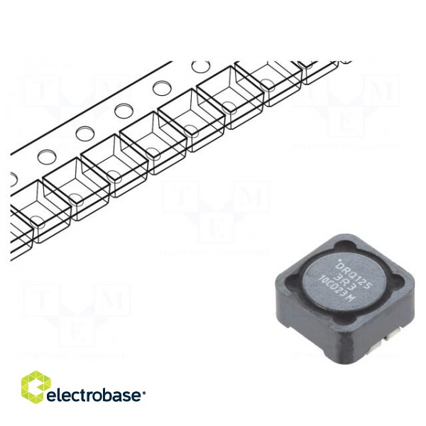 Inductor: wire | SMD | 3.3uH | Ioper: 9.26A | 6.3mΩ | ±20% | Isat: 12.7A