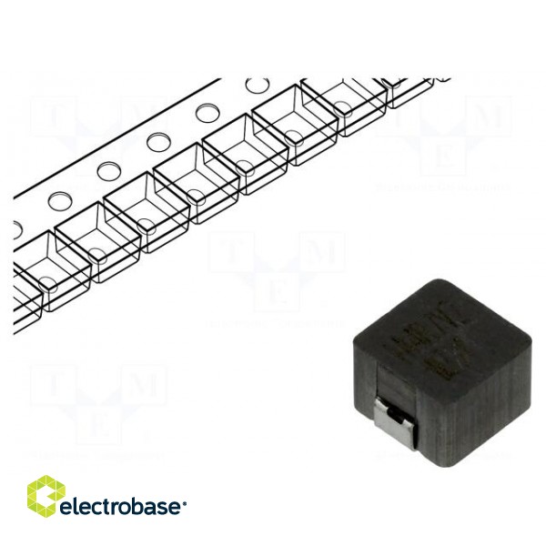 Inductor: wire | SMD | 4.7uH | Ioper: 8A | 13mΩ | ±20% | Isat: 8A | -55÷155°C