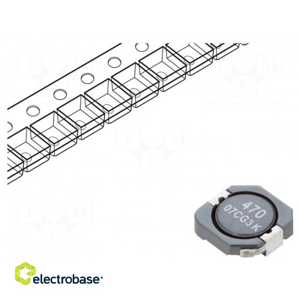 Inductor: wire | SMD | 47.9uH | Ioper: 1.3A | 167mΩ | ±30% | Isat: 1.52A