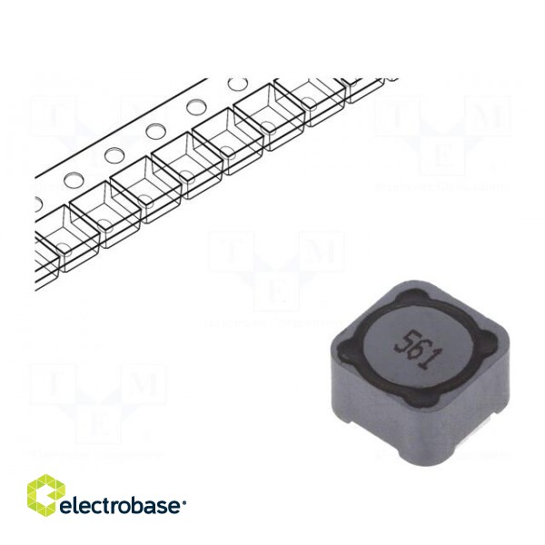 Inductor: wire | SMD | 560uH | 730mA | 1.07Ω | 12x12x8mm | ±20% | -40÷125°C