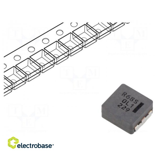 Inductor: wire | SMD | 680nH | 27A | 1.66mΩ | ±20% | 10.7x10x5mm | ETQP5M