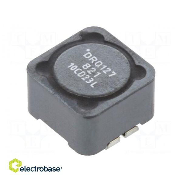 Inductor: wire | SMD | 820uH | Ioper: 650mA | 1.47Ω | ±20% | Isat: 1.27A
