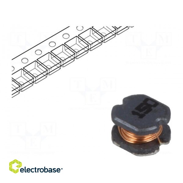 Inductor: wire | SMD | 15uH | 600mΩ | -40÷125°C | ±20% | 600mA