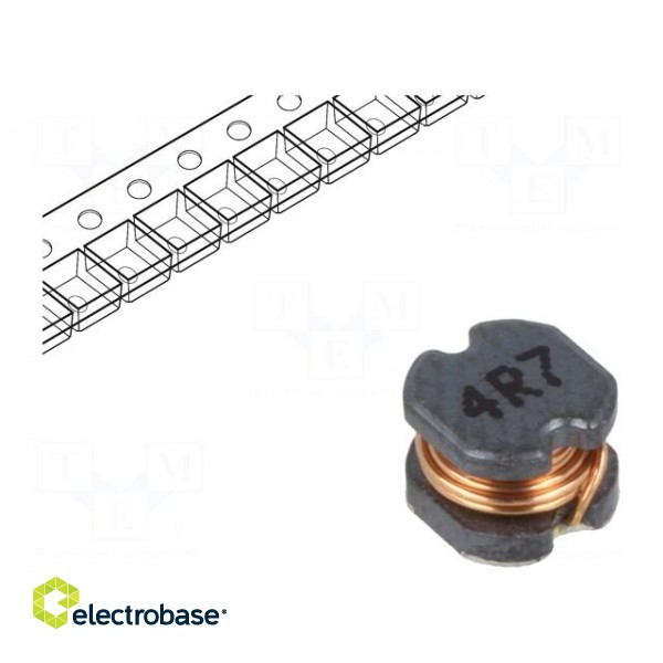 Inductor: wire | SMD | 4.7uH | 109mΩ | -40÷125°C | ±20% | 1.15A