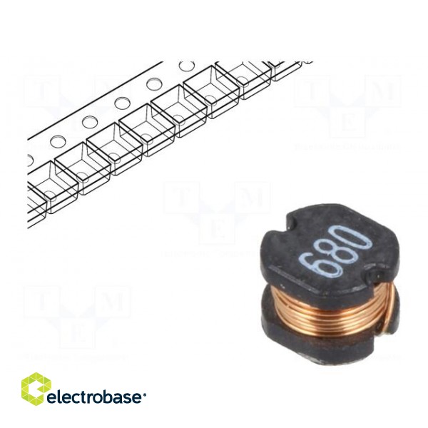 Inductor: wire | SMD | 68uH | 1117mΩ | -40÷125°C | ±20% | 4x4.5x3.2mm