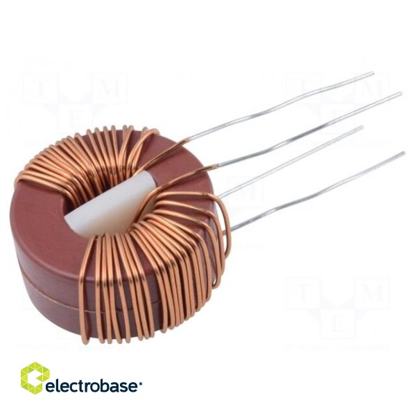 Inductor: wire | THT | 3.3mH | 6.3A | 35mΩ | -40÷70°C | 10kHz | vertical