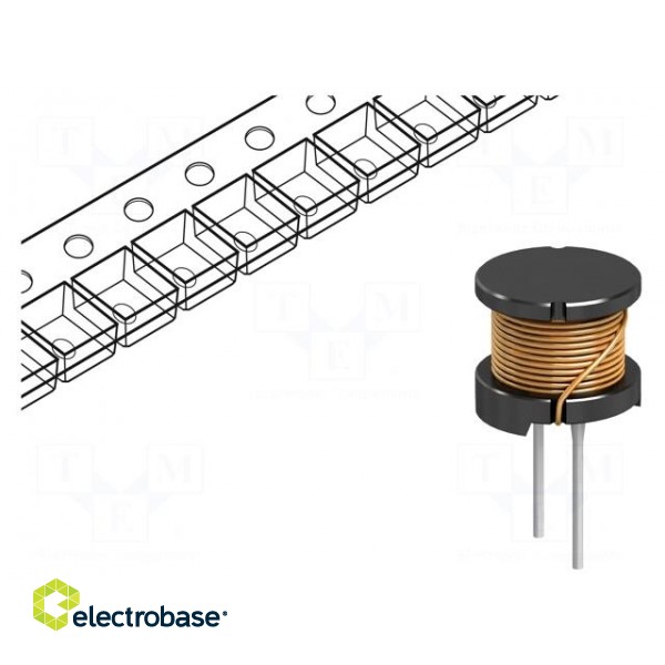 Inductor: wire | THT | 82uH | 800mA | 910mΩ | ±10% | Ø12.5x10.8mm | 100kHz