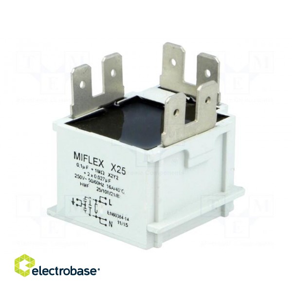 Filter: anti-interference | 250VAC | Cx: 0.1uF | Cy: 27nF | 16A image 1
