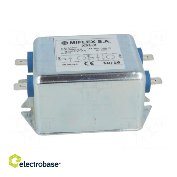 Filter: anti-interference | 250VAC | Cx: 330nF | Cy: 4.7nF | 0.65mH | 8mΩ фото 3