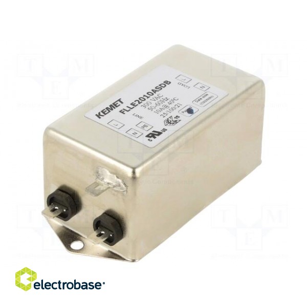 Filter: anti-interference | 300VAC | 10A | Leads: connectors FASTON фото 1