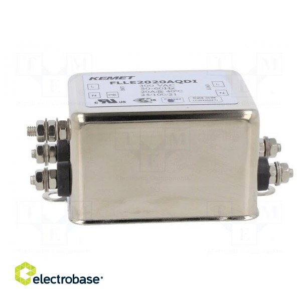 Filter: anti-interference | 300VAC | 20A | Leads: screw M4 | 300VDC paveikslėlis 2