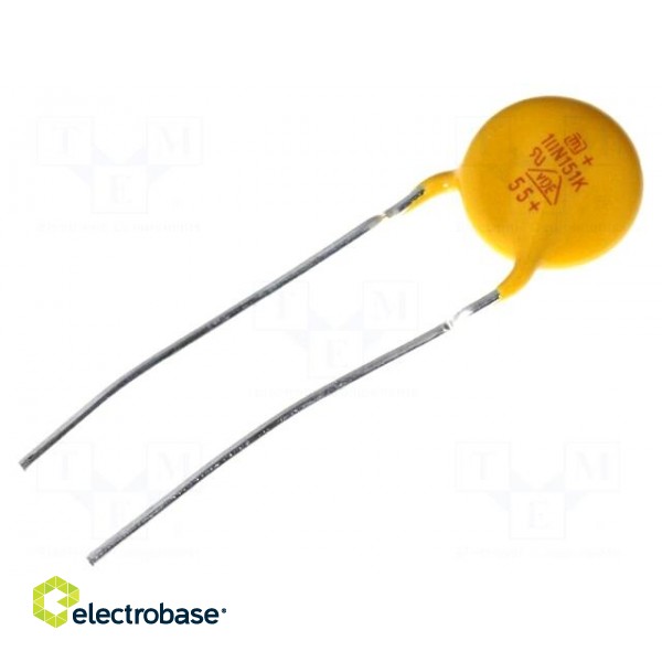 Varistor: metal-oxide | THT | 95VAC | 125VDC | 150V | ±10% | 2.5kA | 22J