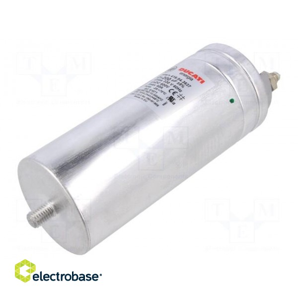 Capacitor: polypropylene | one phase | 200uF | ±5% | Leads: M10 screws фото 1