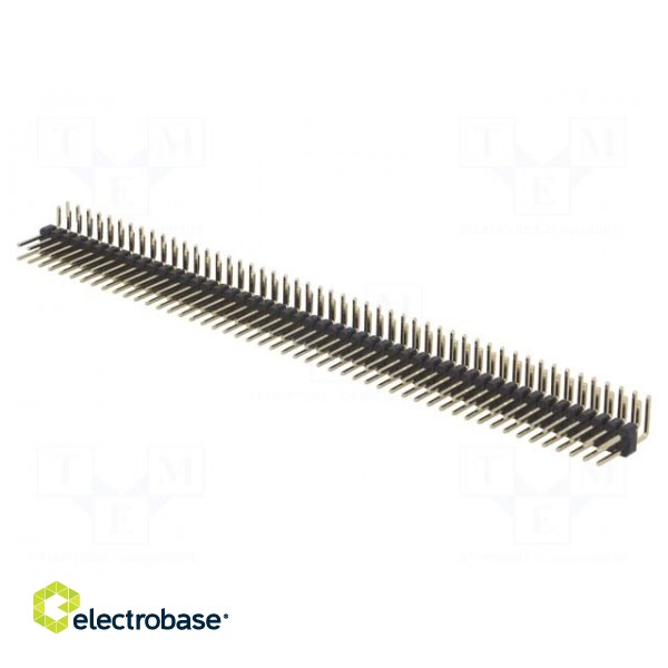 Pin header | pin strips | male | PIN: 100 | angled 90° | 2.54mm | THT image 1