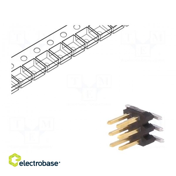 Pin header | pin strips | Minitek127 | male | PIN: 6 | vertical | 1.27mm