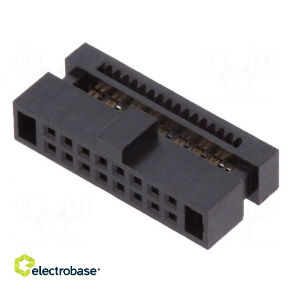 Plug | pin strips | Minitek127 | female | PIN: 16 | straight | 1.27mm | IDC