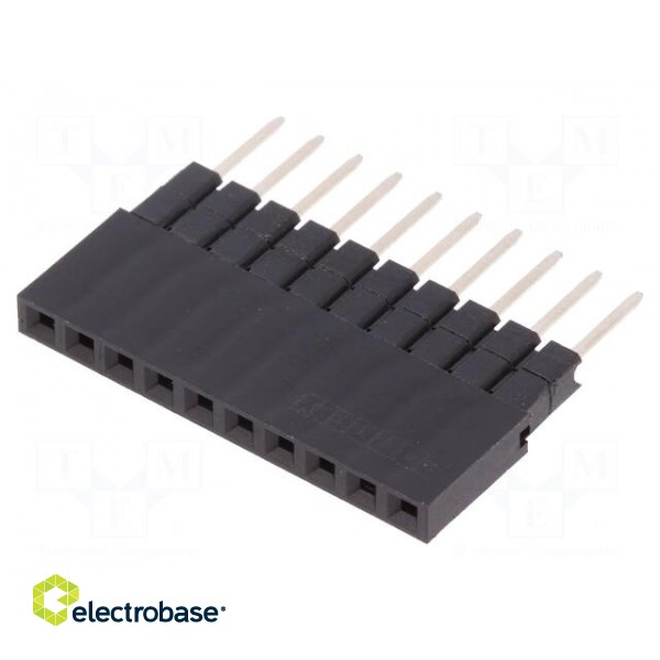 Connector: pin strips | socket | female | PIN: 10 | straight | 2.54mm