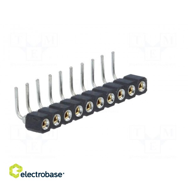 Socket | pin strips | female | PIN: 10 | turned contacts | angled 90° image 8