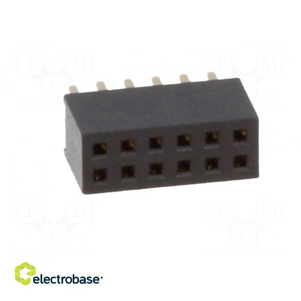 Socket | pin strips | female | PIN: 12 | straight | 1.27mm | THT | 2x6 | 1A image 9