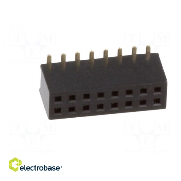 Socket | pin strips | female | PIN: 16 | straight | 1.27mm | SMT | 2x8 | 1A image 9