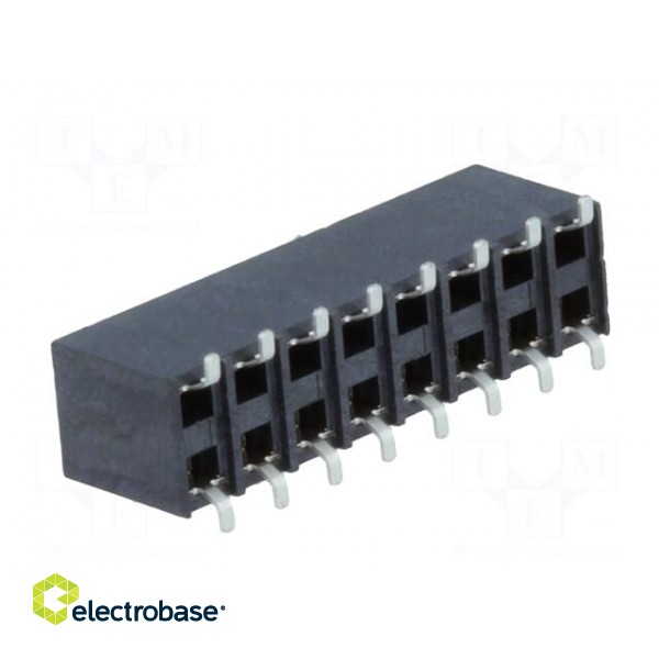 Socket | pin strips | female | PIN: 16 | vertical | 2.54mm | SMT | 2x8 image 4