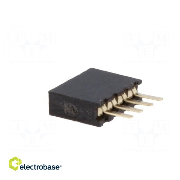 Connector: pin strips | socket | female | PIN: 4 | straight | 1.27mm | THT paveikslėlis 4