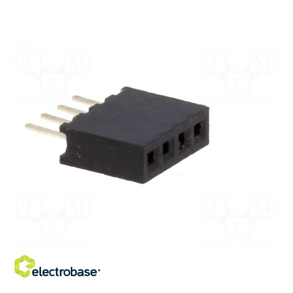 Connector: pin strips | socket | female | PIN: 4 | straight | 1.27mm | THT paveikslėlis 8